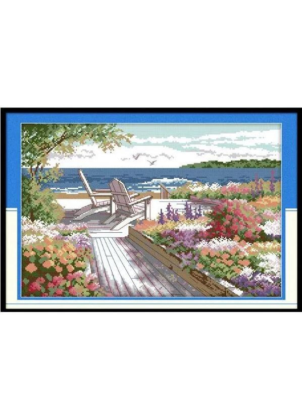 Набір для вишивання за нанесеною на канву схемою "Seaside landscapes". AIDA 14CT printed, 44*33 см Joy Sunday (313614464)