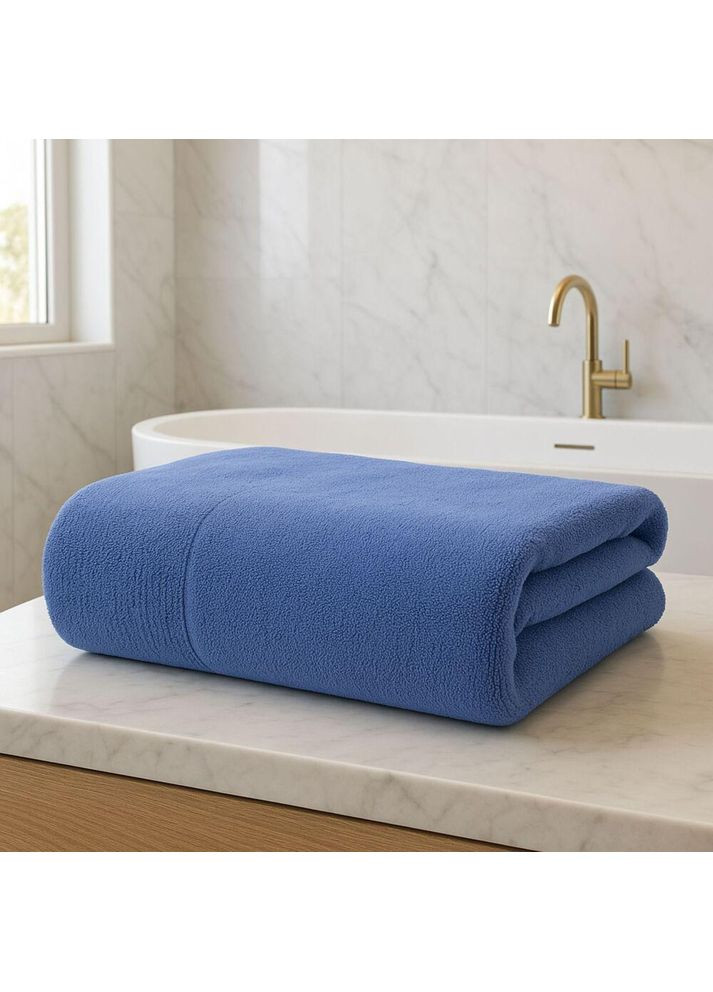 Полотенце махровое 70х140 см пл 600 г/м2 банное для тела натуральный хлопок синий IDEIA синий