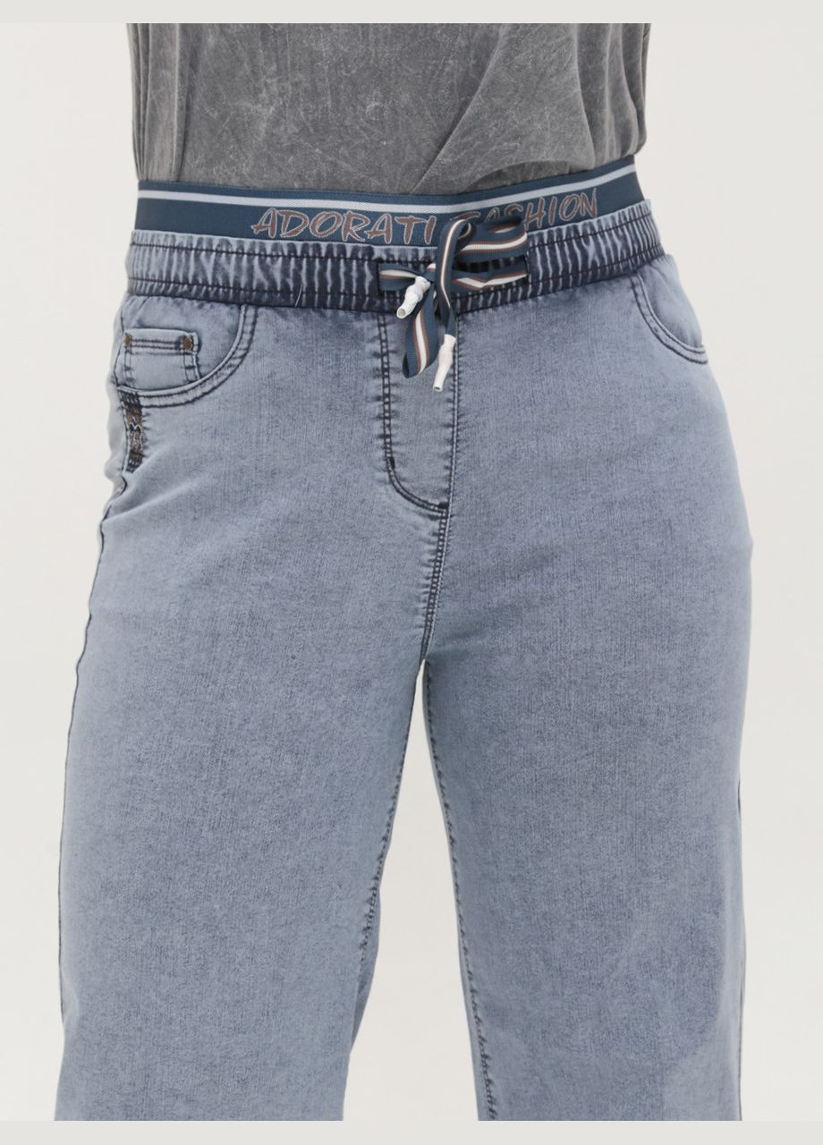 Джинси жіночі сині прямі тонкі пояс на резинці великий розмір Палаццо Adorati - (322999520)