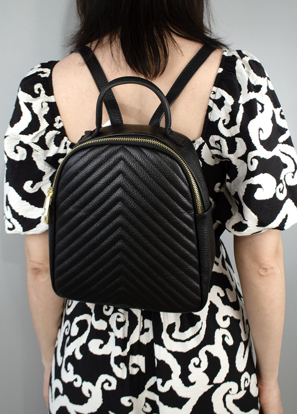 Рюкзак женский кожаный городской 03354 небольшой черный Virginia Conti (301765861)