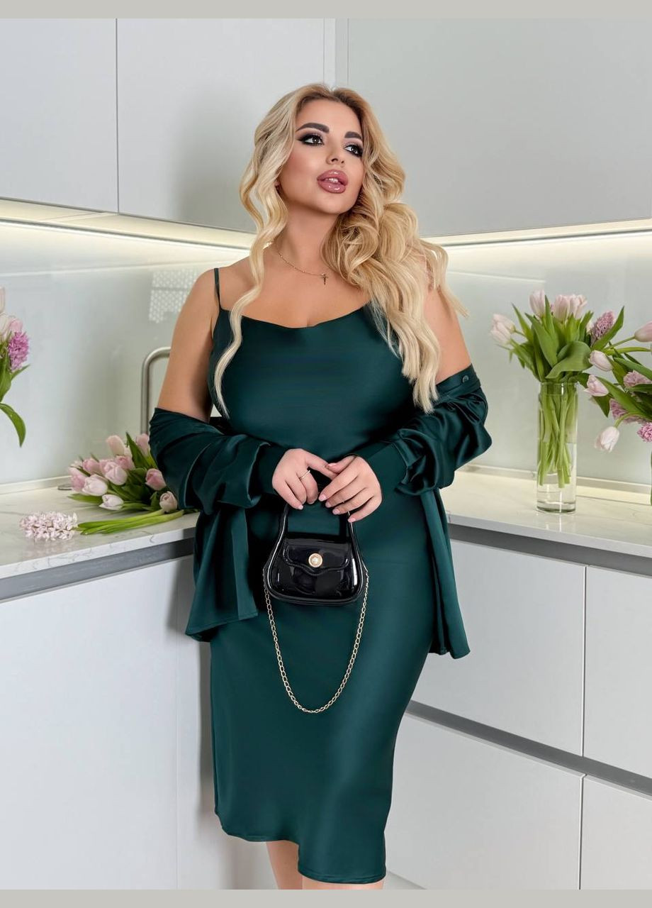 Шикарный костюм рубашка+ платье меди Україна (337508630)