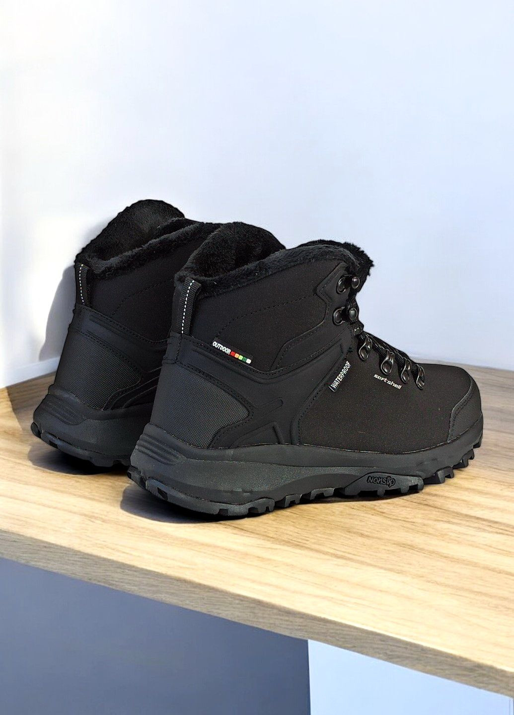 Черные зимние термо ботинки дутики зимние для мужчины для подростка hl144/24 мембрана American Club