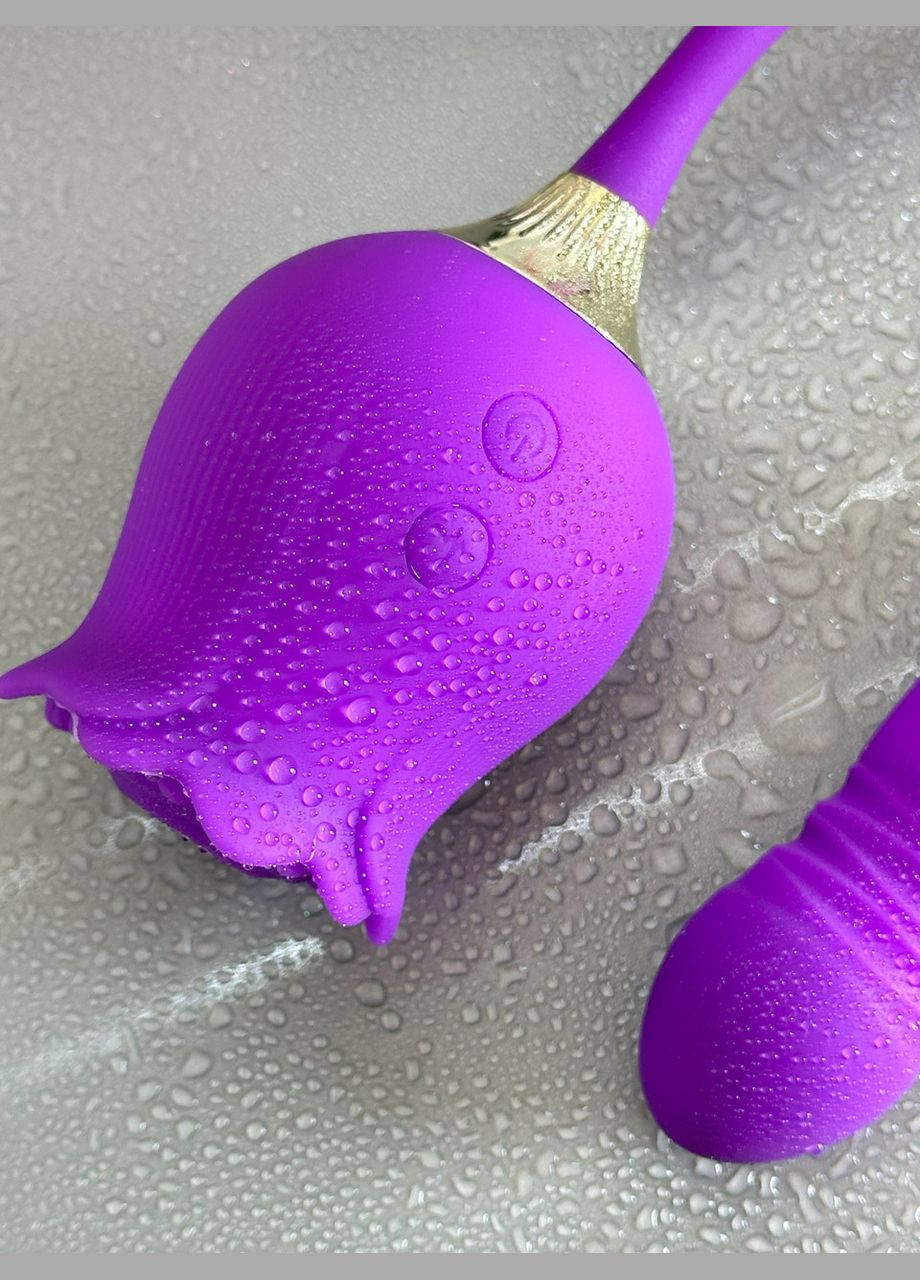 Вібратор Роза рожевий двосторонній стимулятор вакуумний для жінок No Brand (339092259)