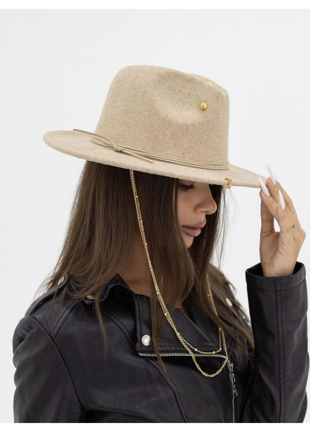 Капелюх федора з ланцюгом вовняний D.Hats (369716661)
