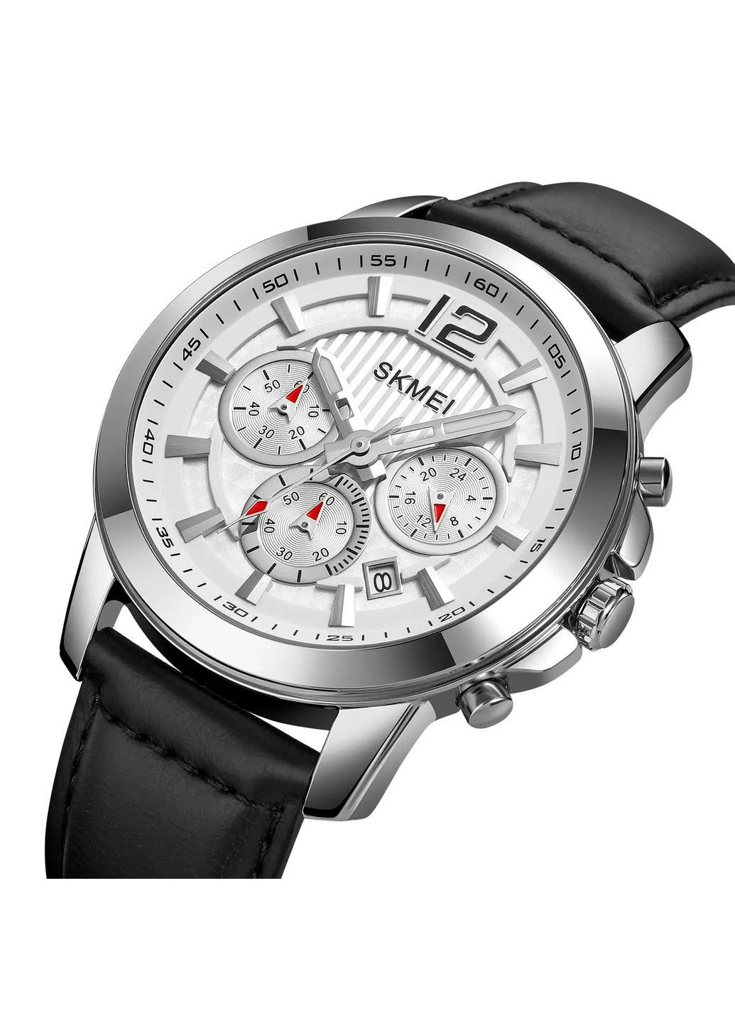 Часы мужские наручные 1989 (Серебристый с белым) Skmei (314483254)