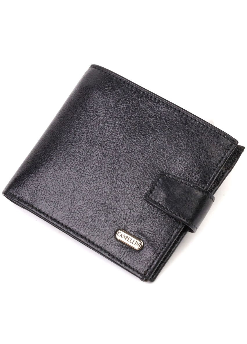 Гаманець чоловічий Шкіряний гладкий 21877 Чорний Canpellini (306882289)