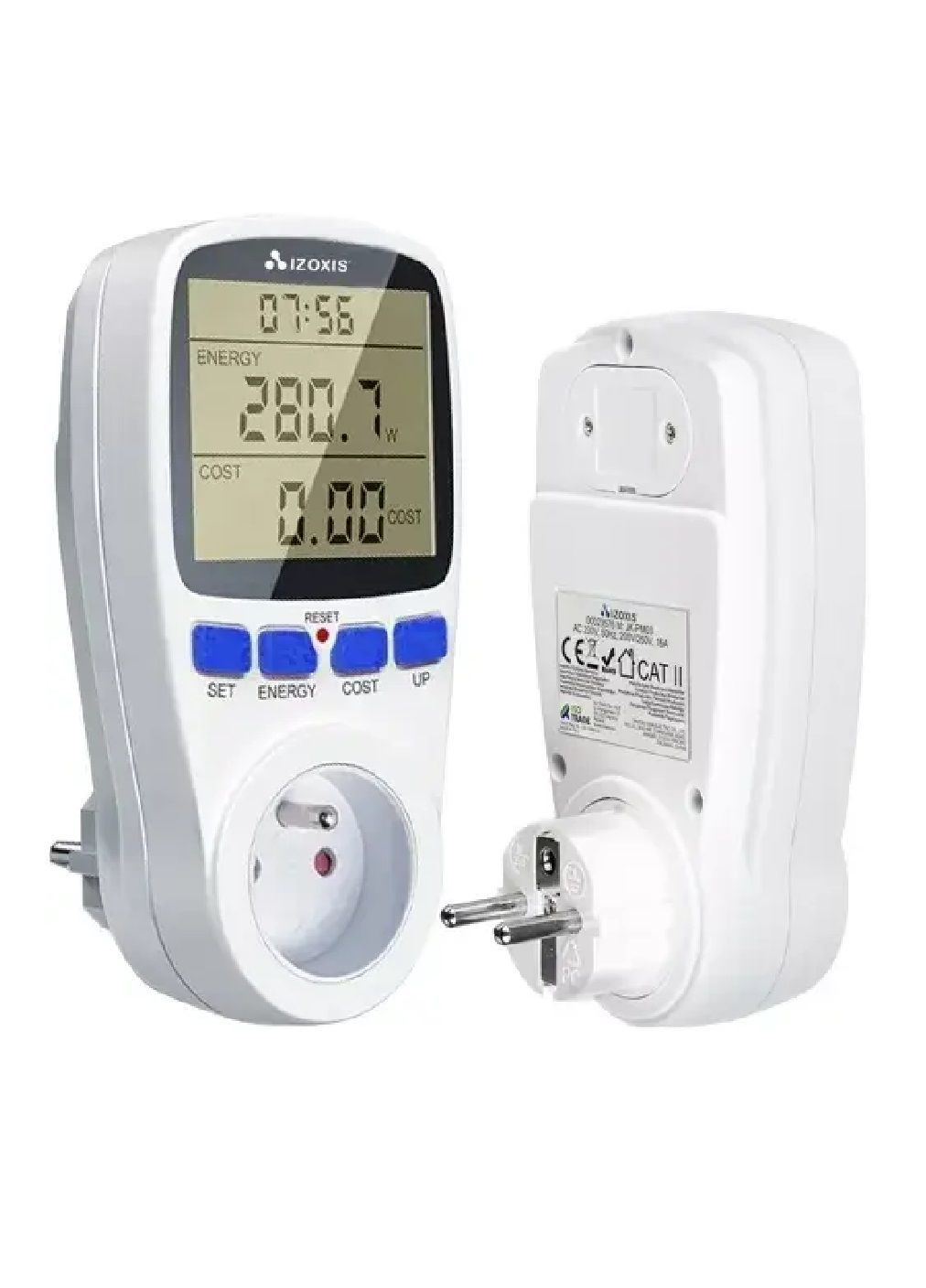 Цифровой счетчик измерения энергии ватметр с кнопками дисплеем сигнализацией перегрузки 16 А 3680 Вт (477671-Prob) Unbranded (298967499)