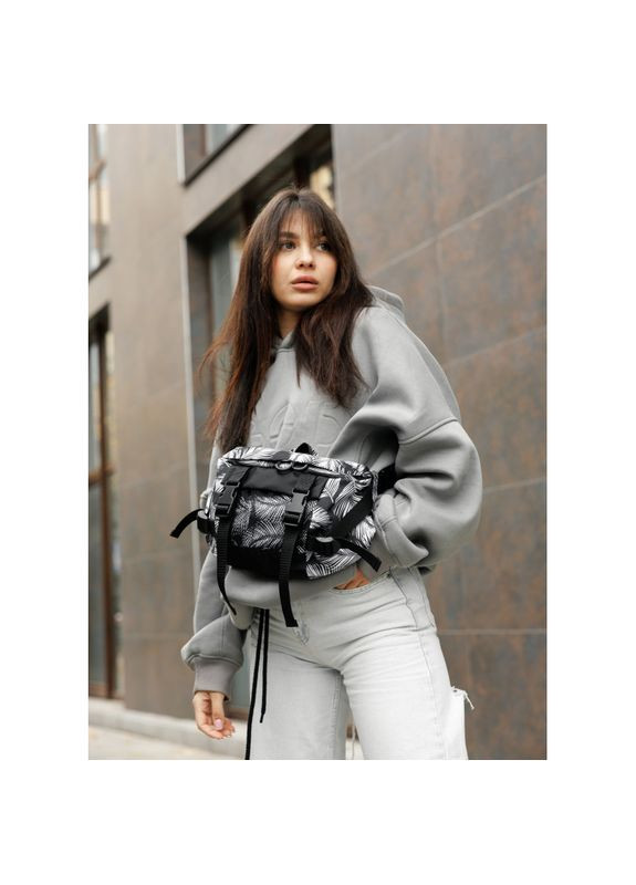 Большая женская поясная сумка бананка DynamicDart принт "Palm" Sambag (329692798)