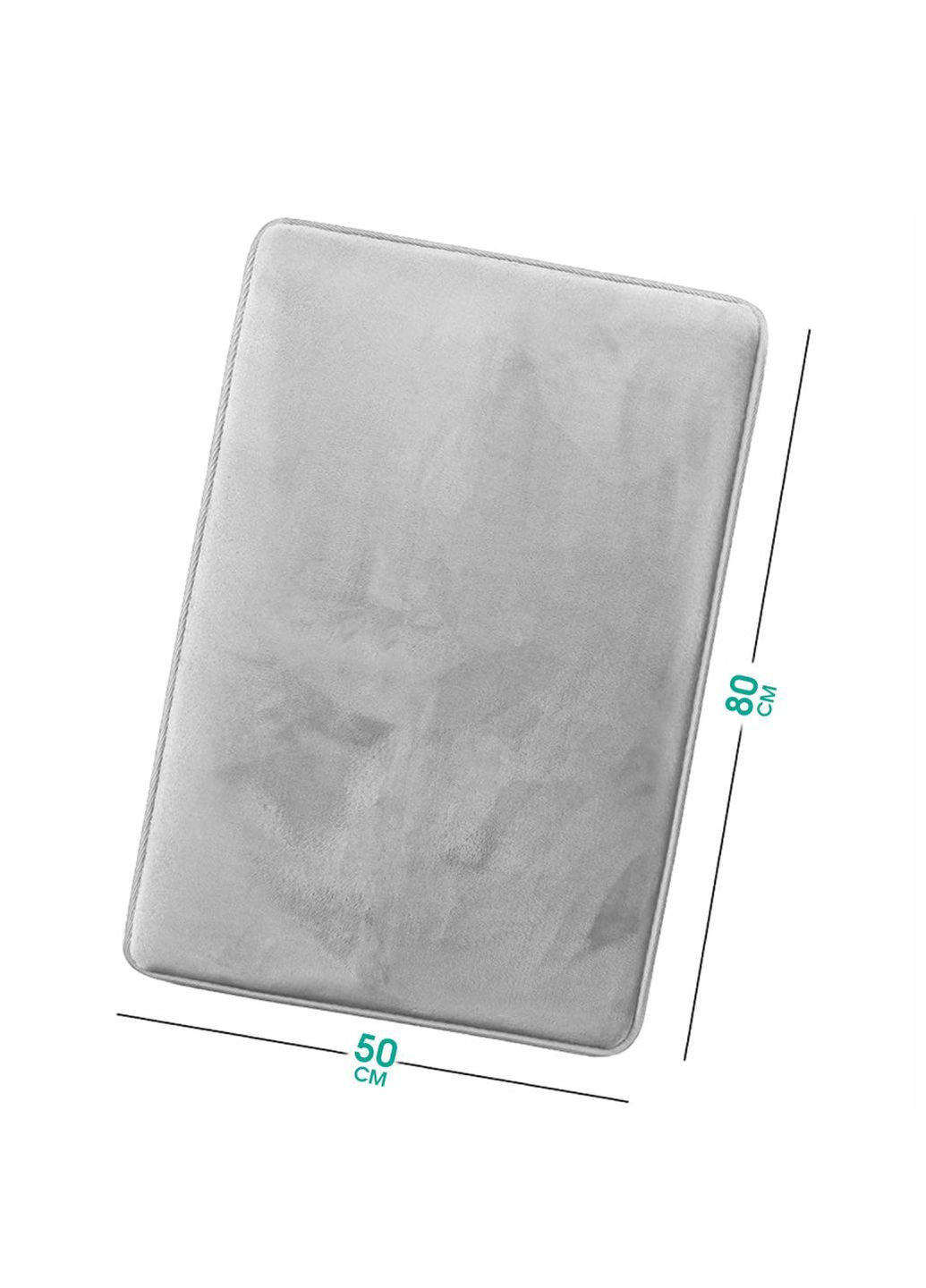 Антискользящий, мягкий коврик для ванной с эффектом памяти - 50 х 80 см Серый Aquarius (281327186)
