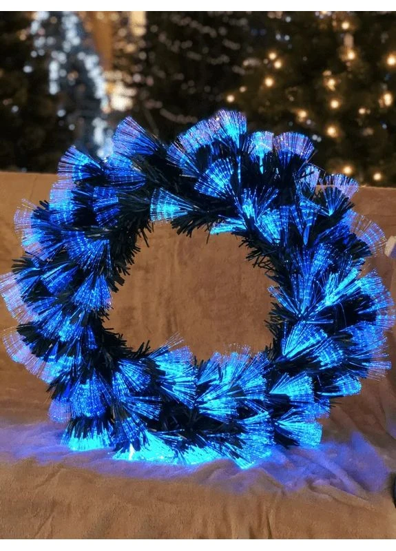 Венок искусственный оптического волокна 50 см зеленый Luca Lighting ProDobro (396855041)