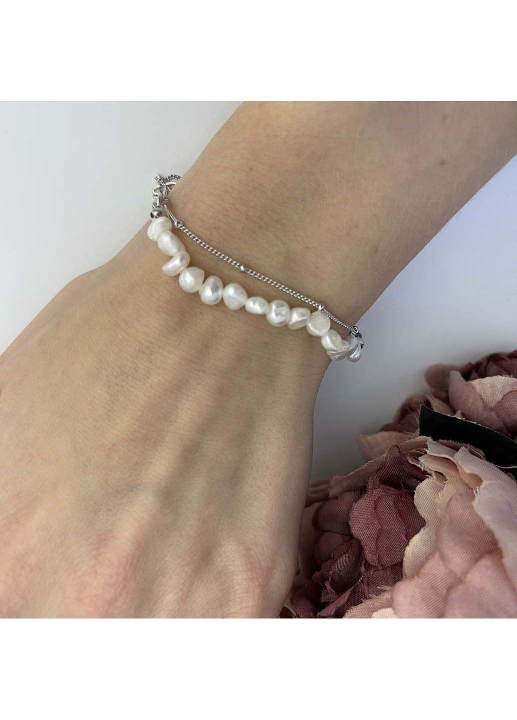 Срібний браслет з натуральними перлами (2109464) 17-20 Silver Breeze (317782169)