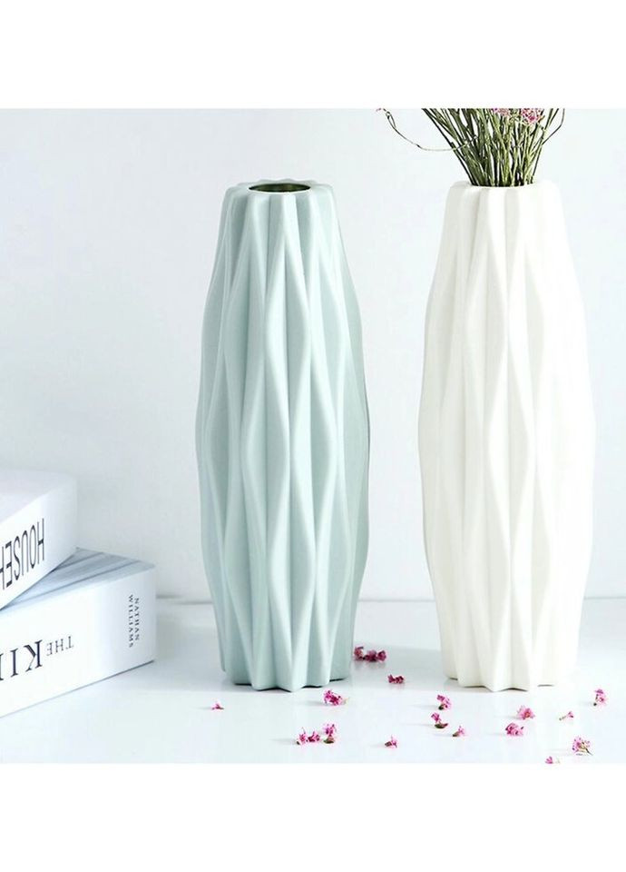 Ваза для квітів 14276 5.5 х21 см біла No Brand (335972448)