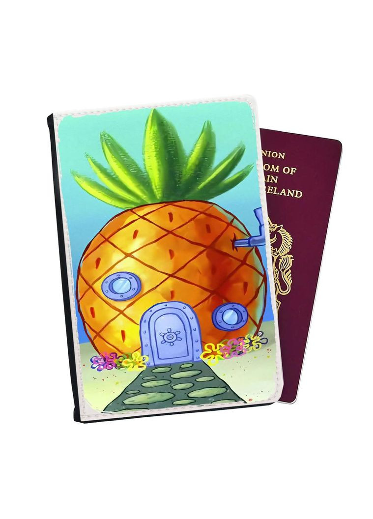 Портмоне - Обложка на паспорт, автодокументы с отсеками Губка Боб #005 Черный No Brand (317552884)