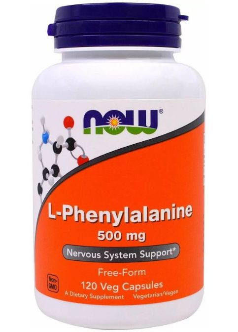 Фенилаланин L-Phenylalanine 500 мг 120 вег капсул Now Foods (359473888)