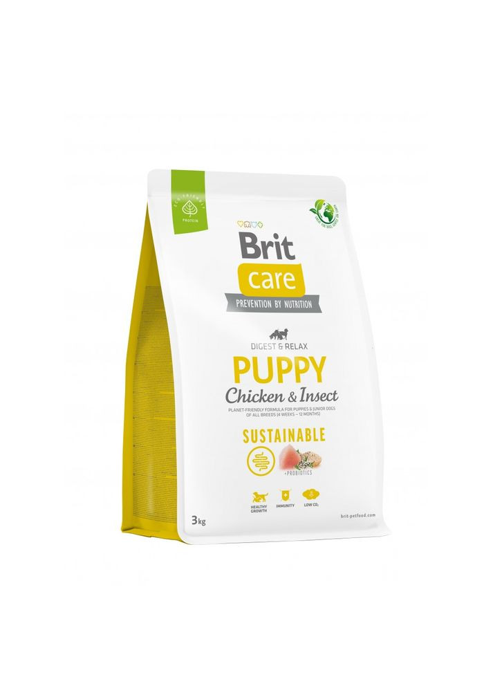 Сухой корм для щенков Care Dog Sustainable Puppy 3кг, с курицей и насекомыми Brit (292257626)