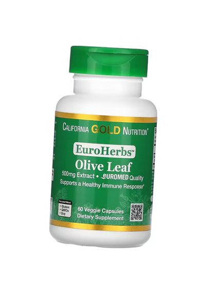 Экстракт листьев оливы, EuroHerbs Olive Leaf Extract 500, 60вегкапс (71427021) California Gold Nutrition (322726366)