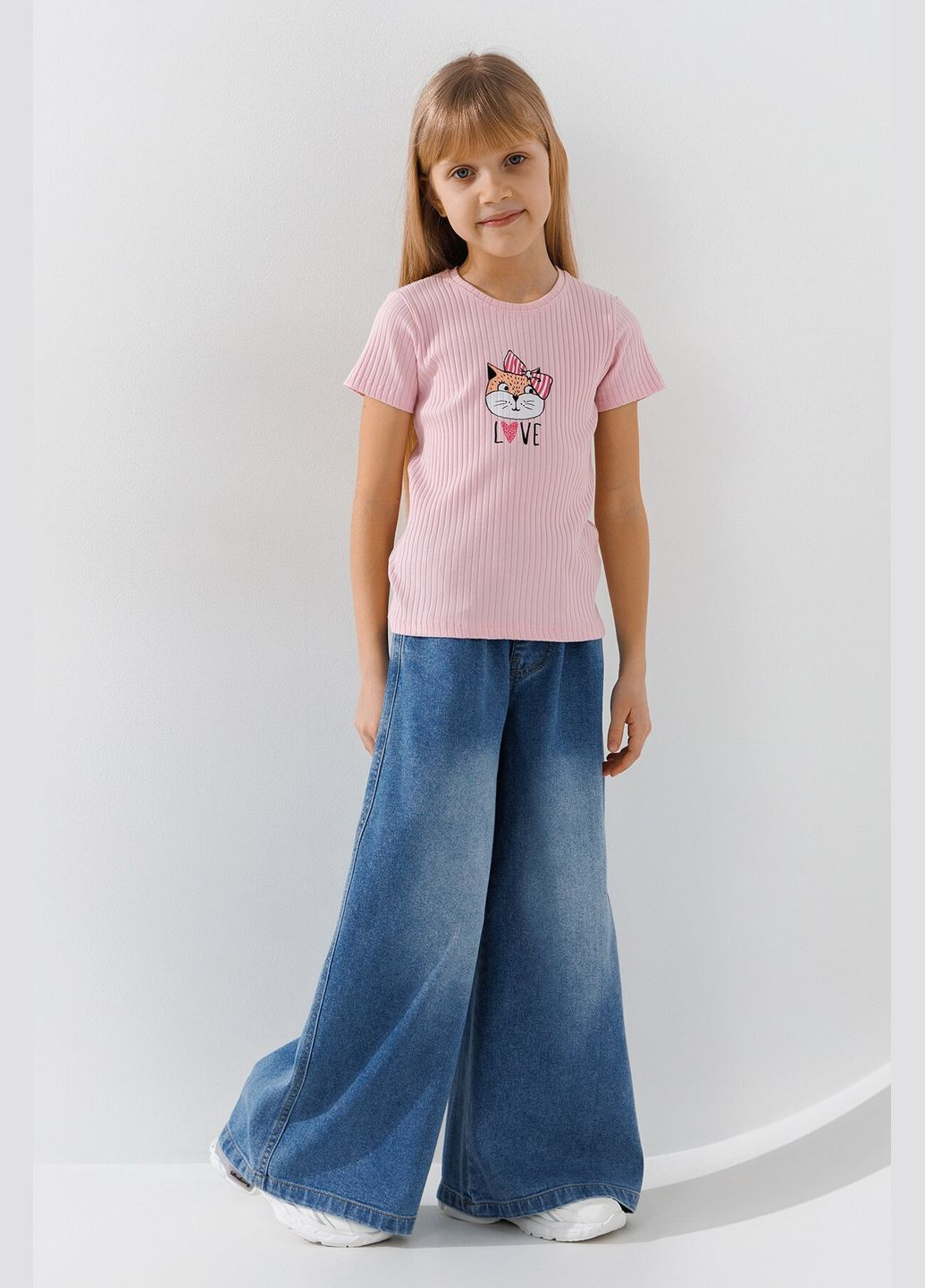 Розовая летняя футболка с принтом для девочки 16590 134 см розовый shop (2000990924780) Baby Show