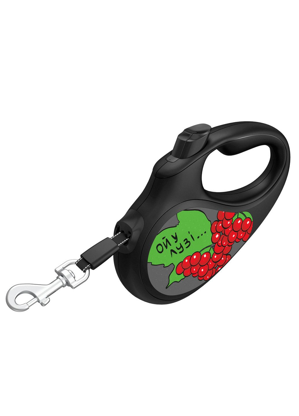 Повідець-рулетка R-leash стрічковий малюнок "Калина" M 50 кг 5 м (2917400179671) WAUDOG (351479411)