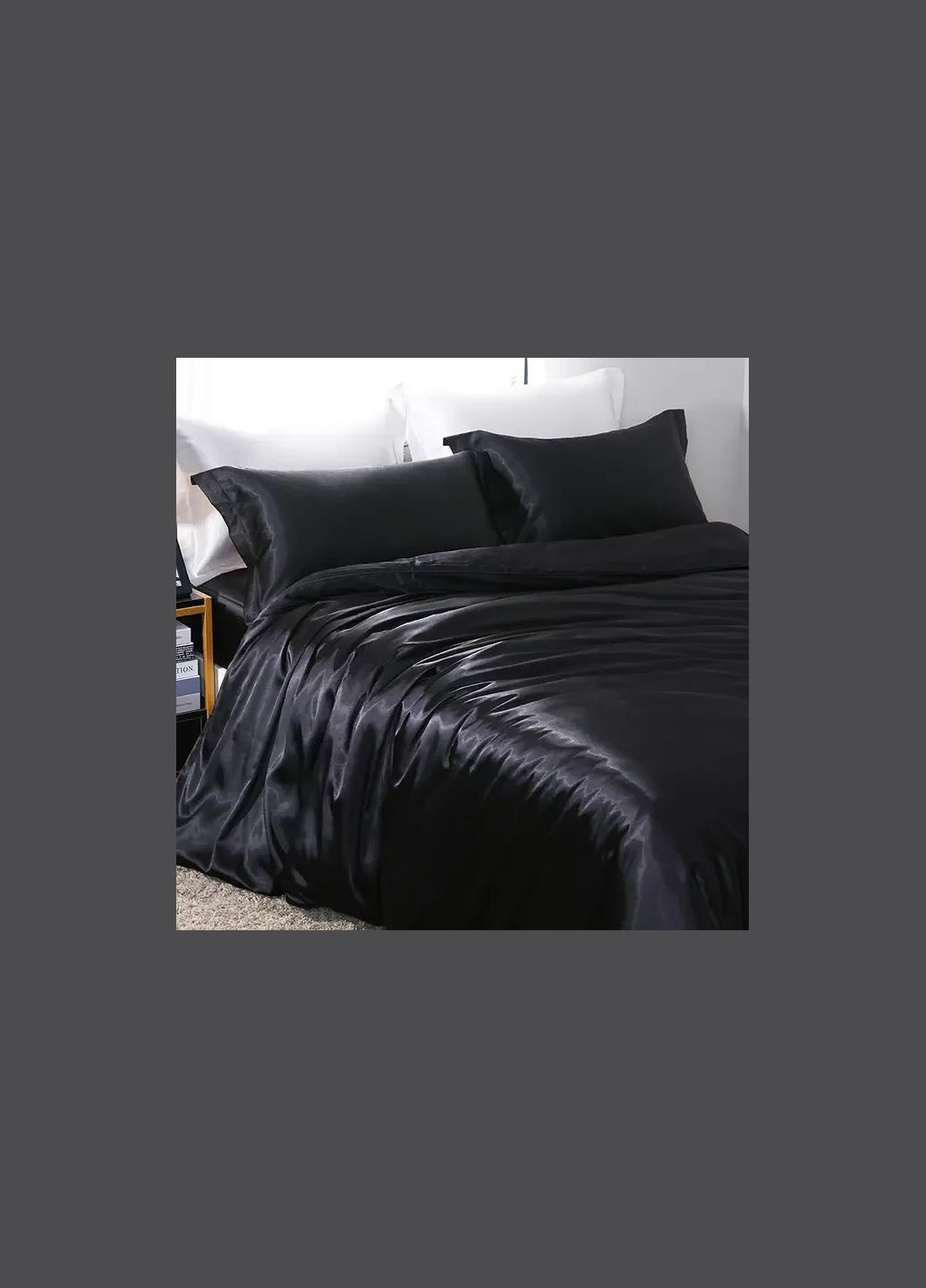 Черно-белое двуспальное постельное белье 175*210 Moka textile (316632259)