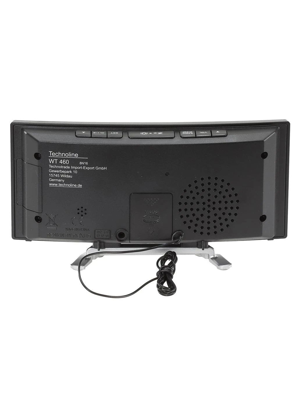 Годинник настільний з радіо WT460 Blue LED Black/Silver (WT460 blaue LED) Technoline (315937368)
