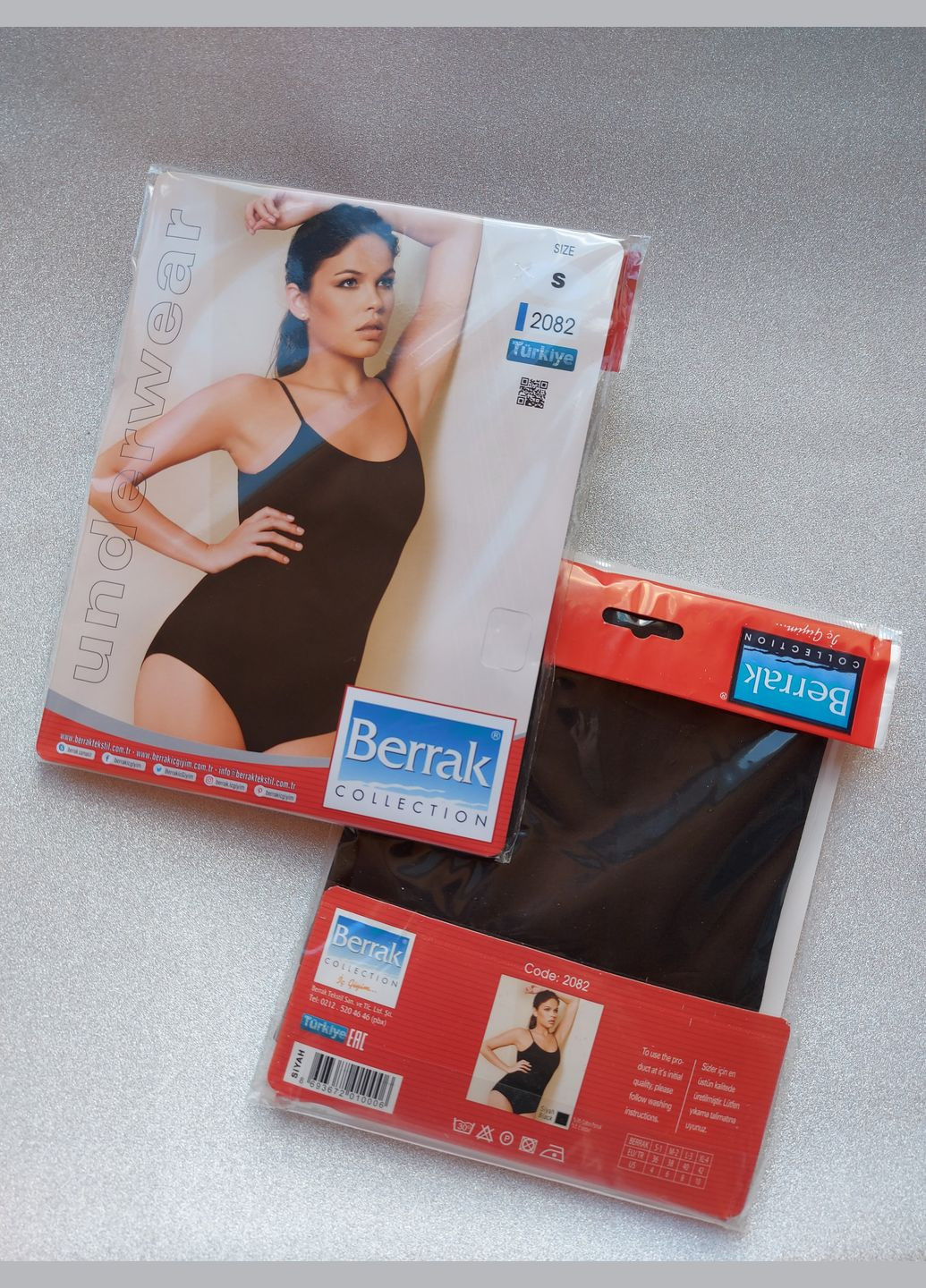 Чорне жіноче боді на тонких бретелях 2081 Berrak (319841914)