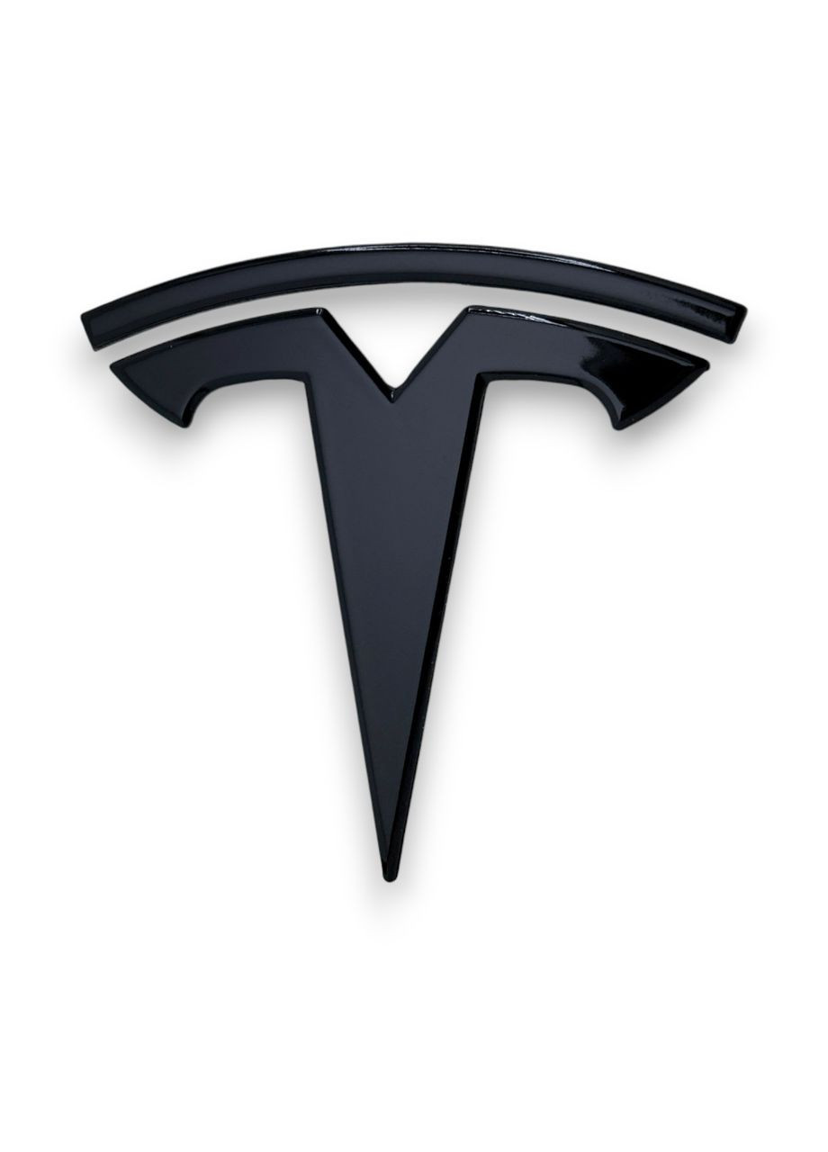 Емблема на капот металева Тесла Модел 3 значок на капот Model 3, чорний глянець Tesla (354698630)