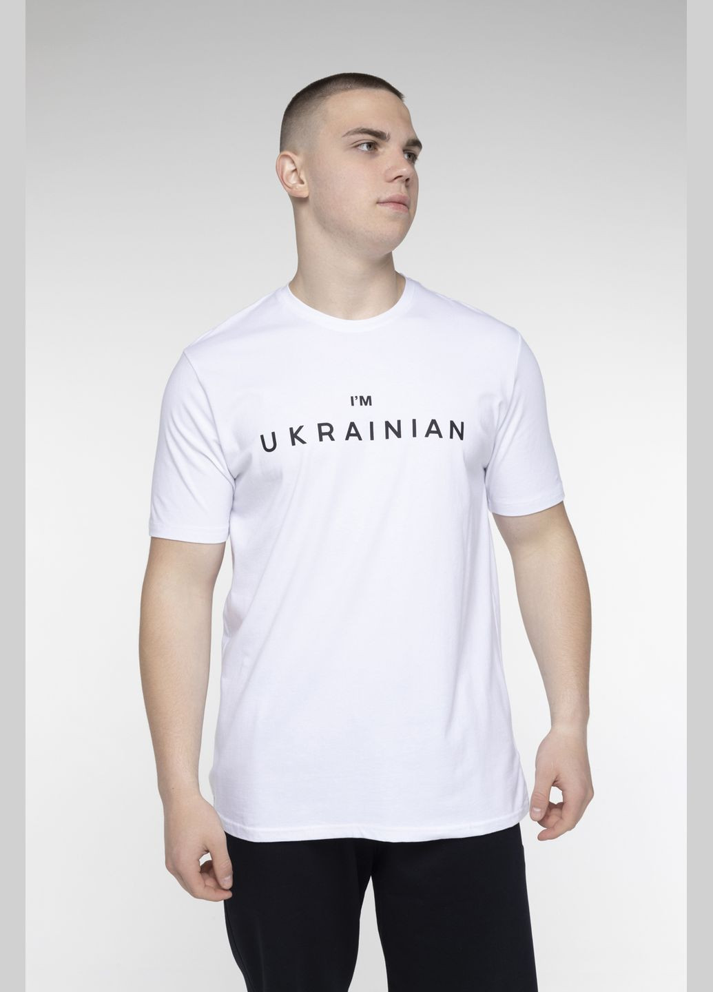 Біла футболка з принтом чоловіча dms-015 білий Demos