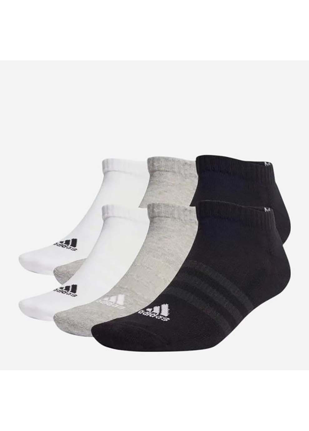 Комбіновані шкарпетки c spw low 6p білий, сірий, чорний adidas однотонні (367601337)