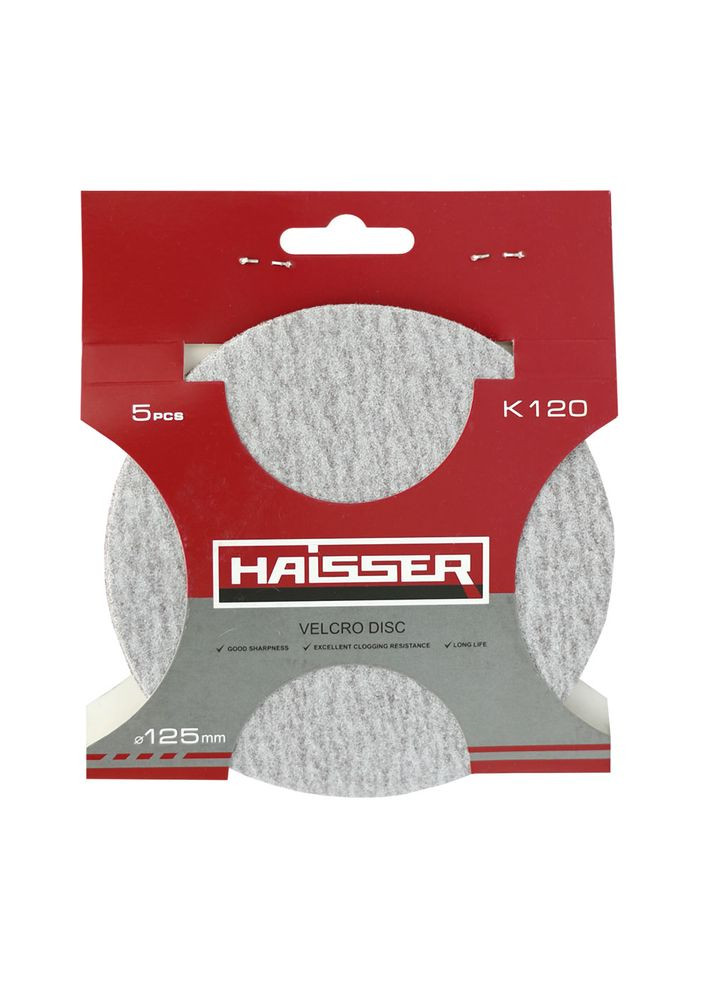 Круг шліфувальний самоклеючий 125 мм k 120, н-р 5шт. Haisser (315549824)