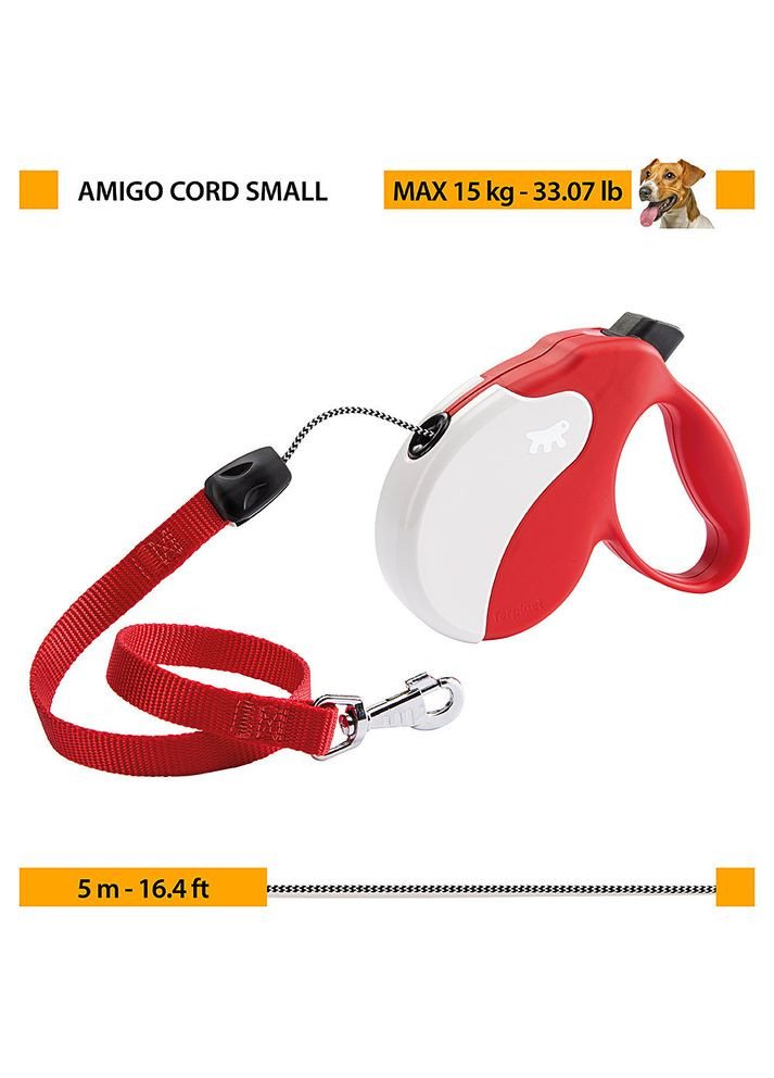 Поводыр рулетка для собак со шнуром Amigo Cord (Ферпласт Амиго Корд) 14 х 3.6 x h 12 см - S, Синий Ferplast (297511455)