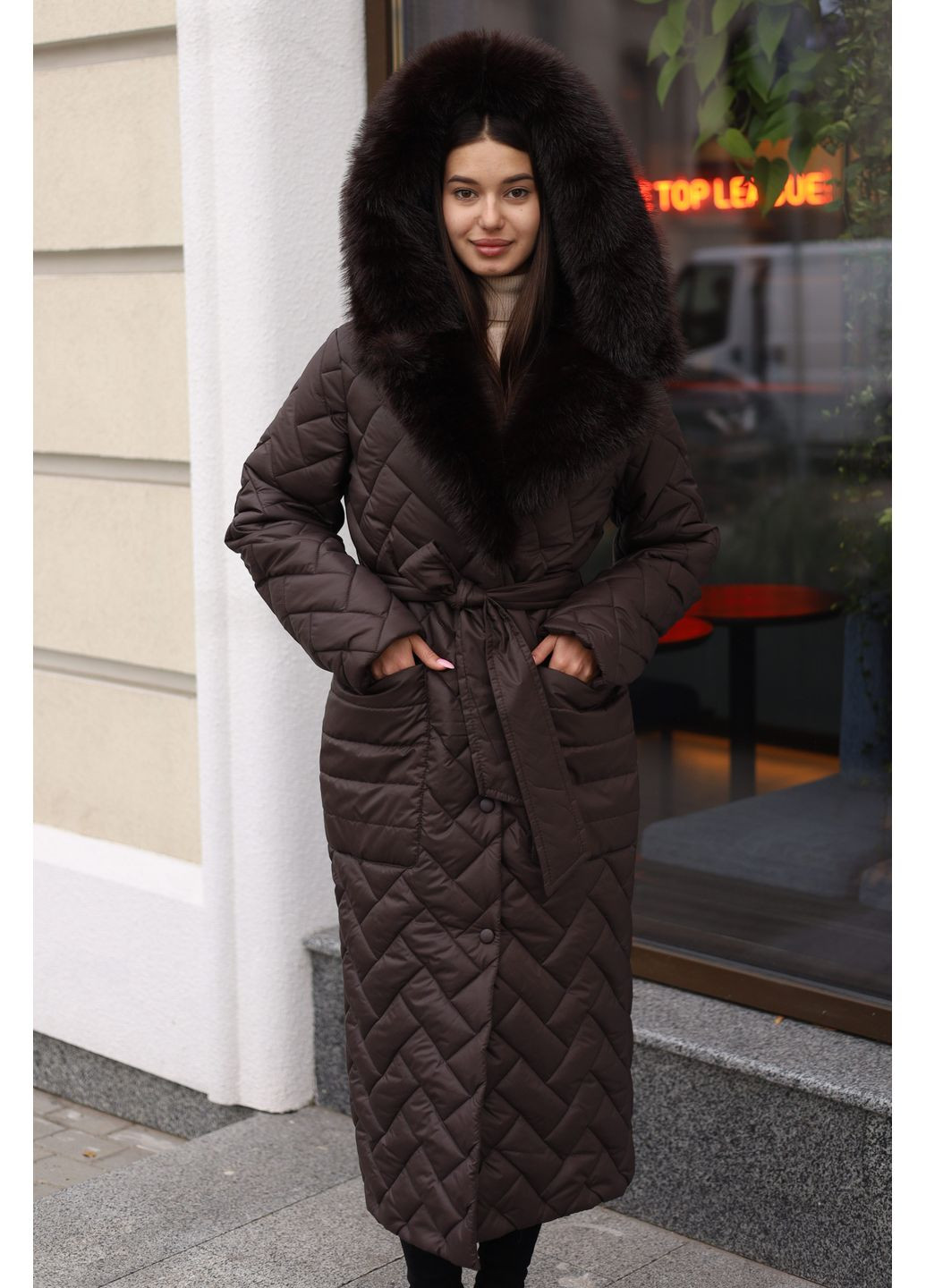 Темно-коричневое зимнее Пальто MN