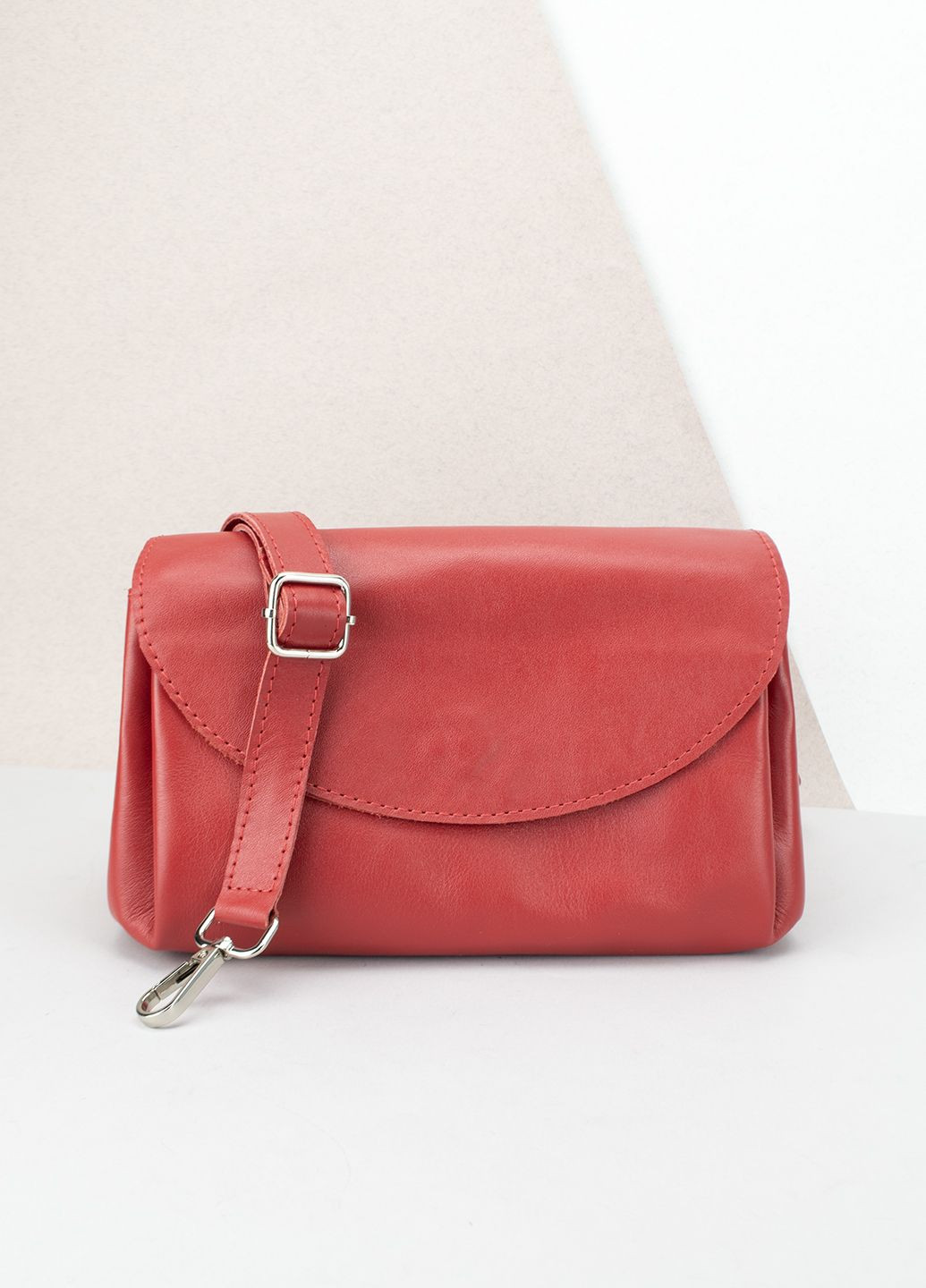 Сумка женская кожаная красная Невада S465 кросбоди на 3 отделения HandyCover (300514702)