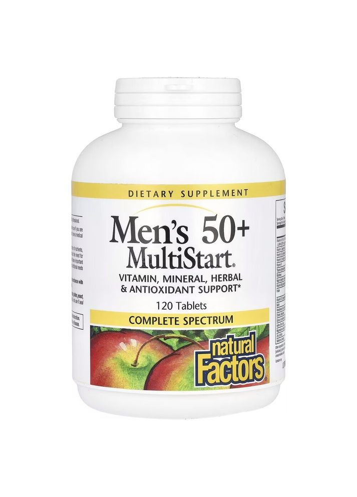 Вітамінно-мінеральний комплекс для чоловіків Natural Factors Men's 50+ MultiStart, 120 таблеток No Brand (364968738)