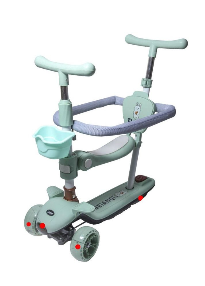 Самокат SMART 5в1 BAQ із захисним бортиком м'ятний (1877837734) Scale Sports (364115575)