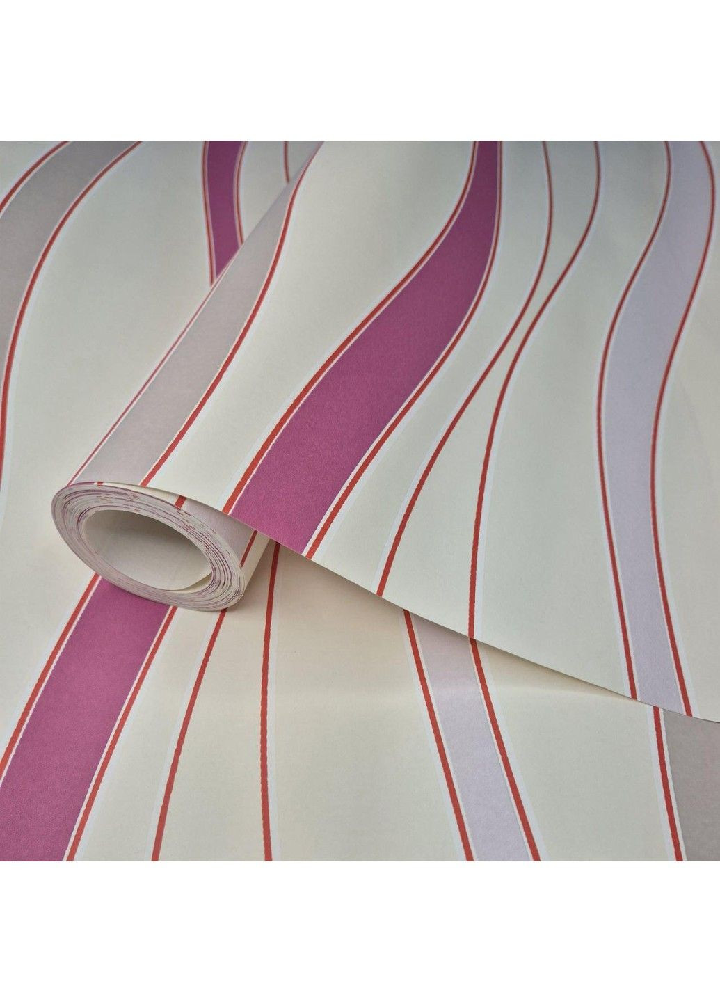 Обои виниловые 10 × 0.53 м 53916, с волнистым узором в розовых и серых тонах для гостиной, спальни, прихожей MARBURG (339111245)