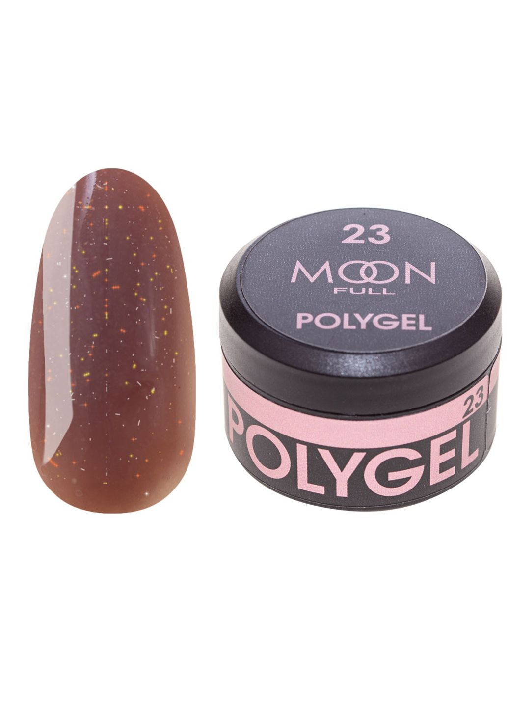 Полигель для наращивания ногтей Full Poly Gel №23 Бежево-розовый с шиммером 15 мл Moon (294340077)