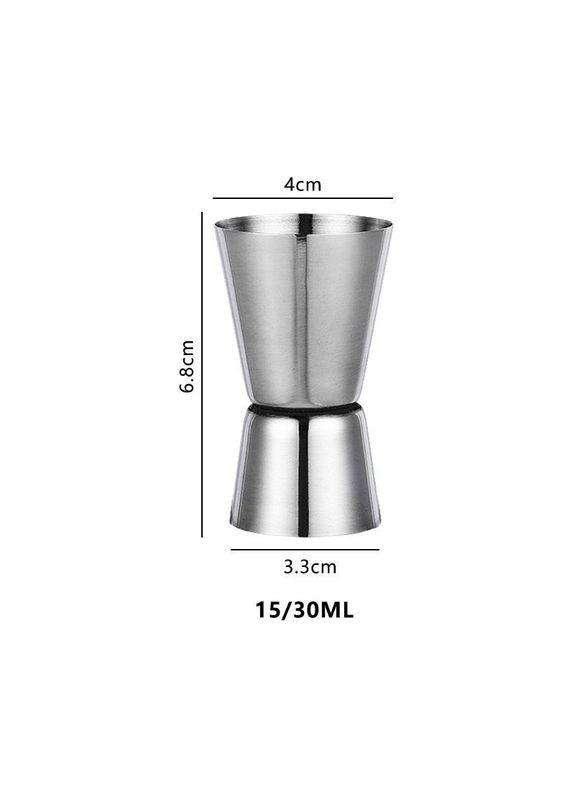 Джигер барний двосторонній мірна склянка 20/40 мл Сріблястий (C051204) Bar (342122437)