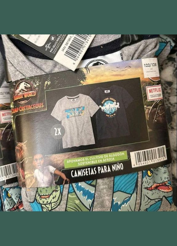 Серая демисезонная набор футболок с динозаврами для мальчика. германия. Jurassic World