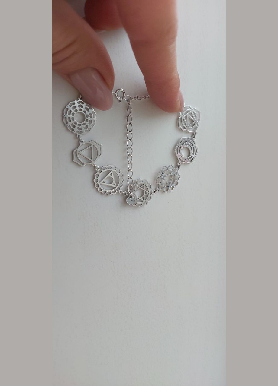 Серебряный браслет 925 пробы Семь чакр. No Brand (328263757)