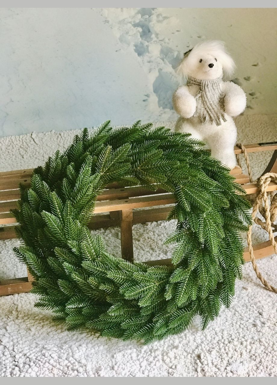 Венок хвойный рождественский Classic литой d-60 см зеленый HVOYA (328908608)