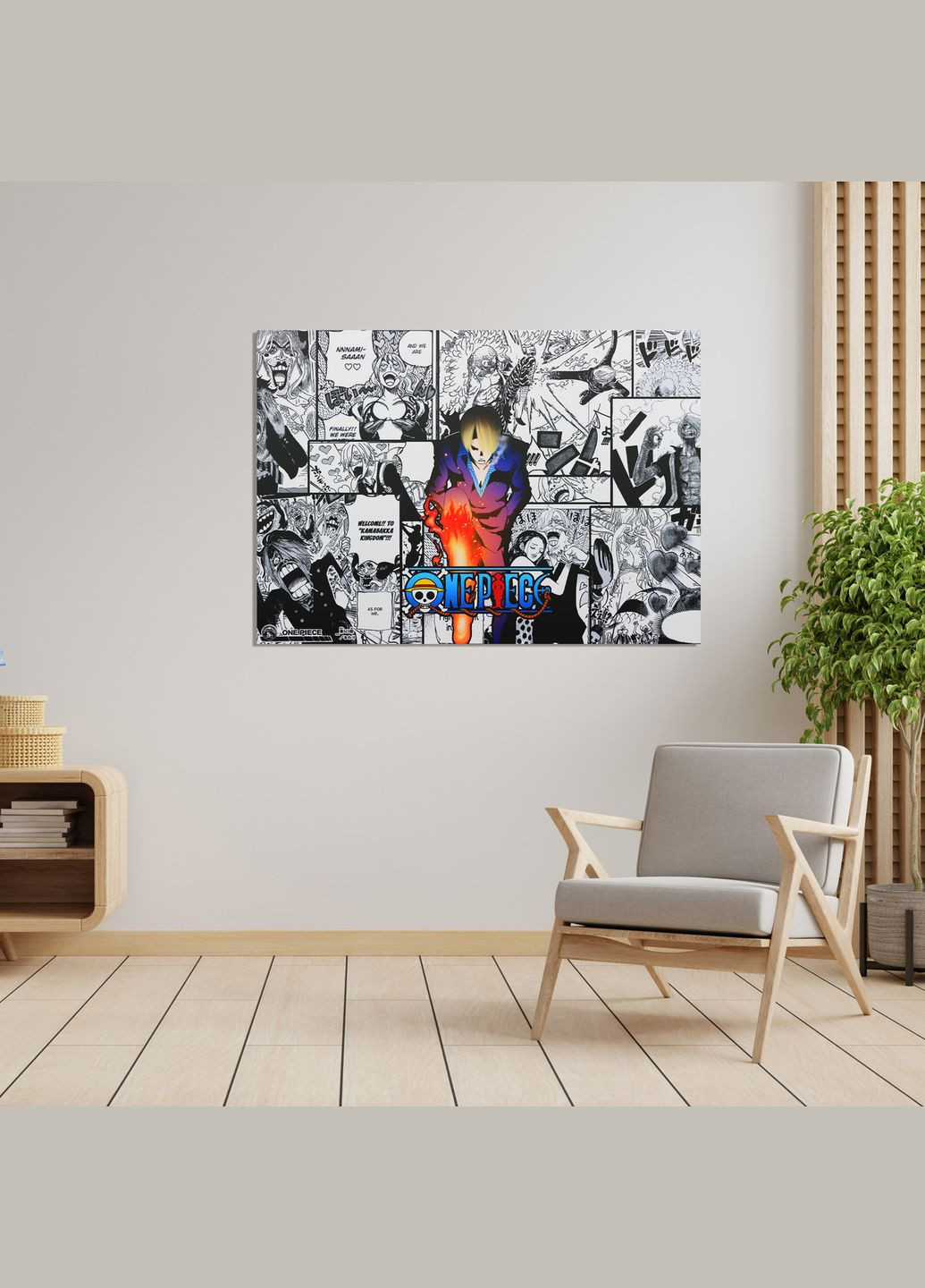 Плакат- з принтом One Piece Ван-Піс Sanji Вінсмок Санджі Плакат комікс (японський аніме-серіал) A4 А0 Кавун постер (316208295)