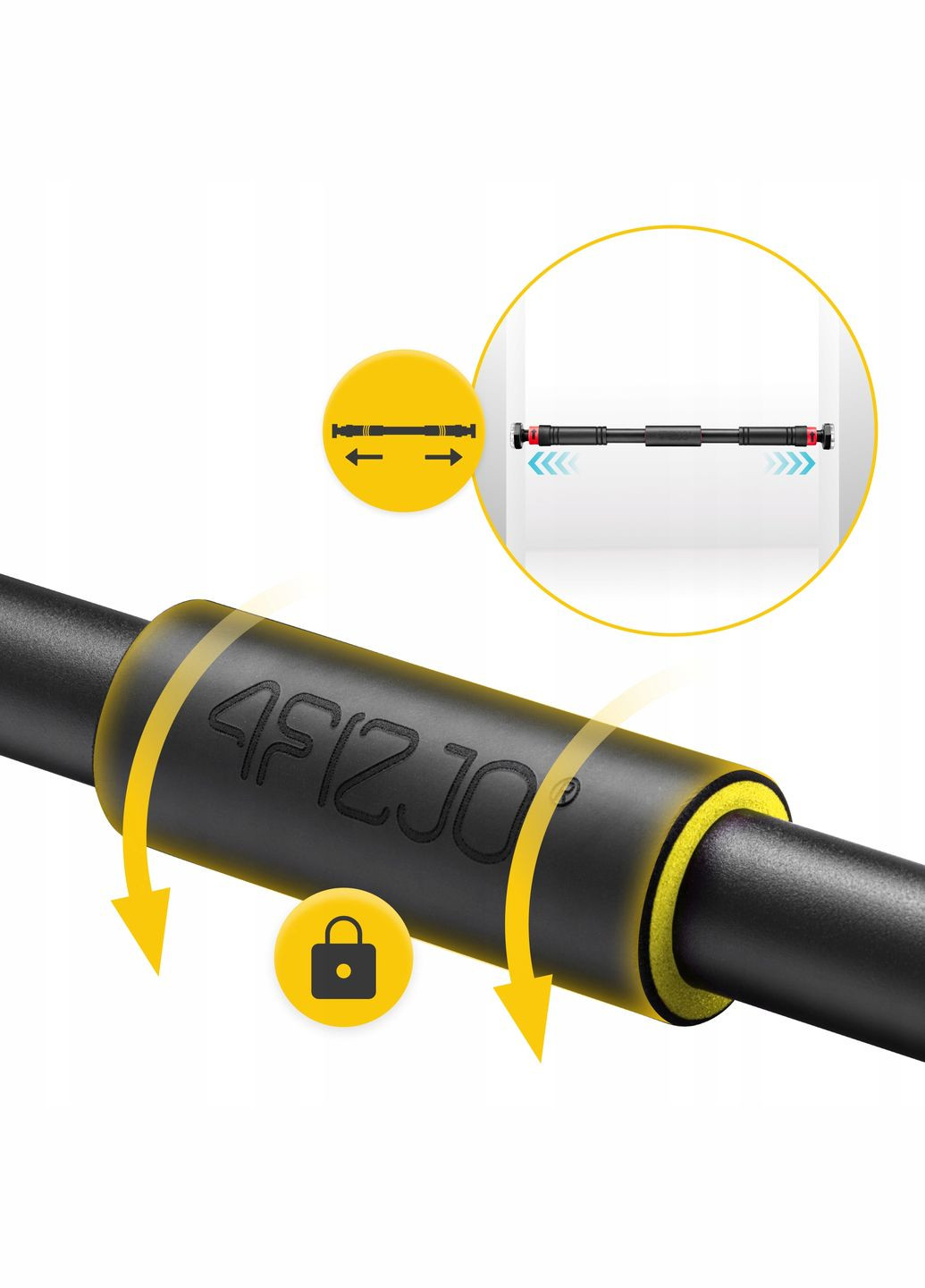 Турник раздвижной 66-100 см Black/Yellow () 4FIZJO P-5907739314765 (340459100)