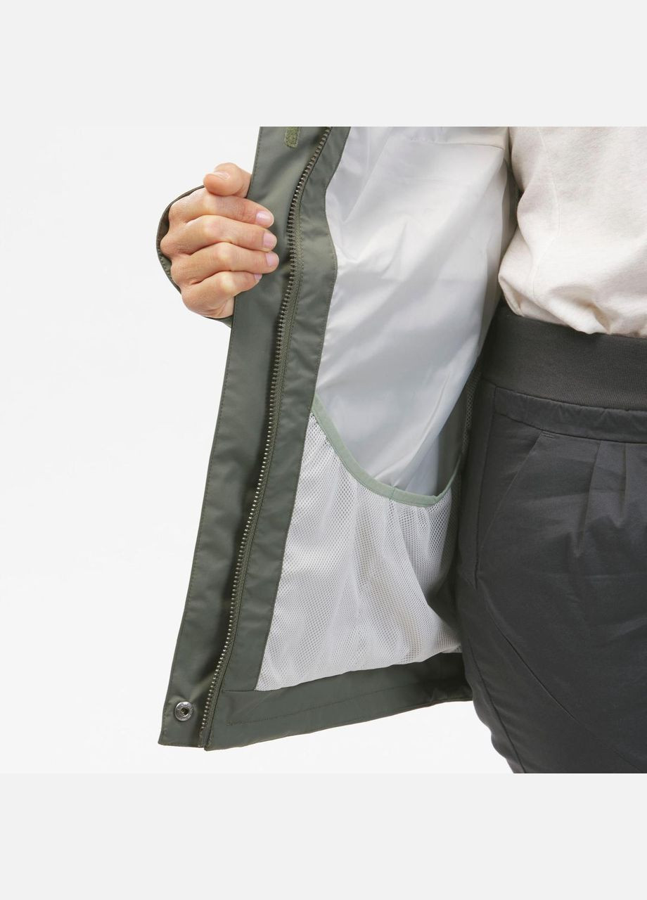 Оливкова (хакі) демісезонна куртка жіноча nh550 для туризму хакі Quechua