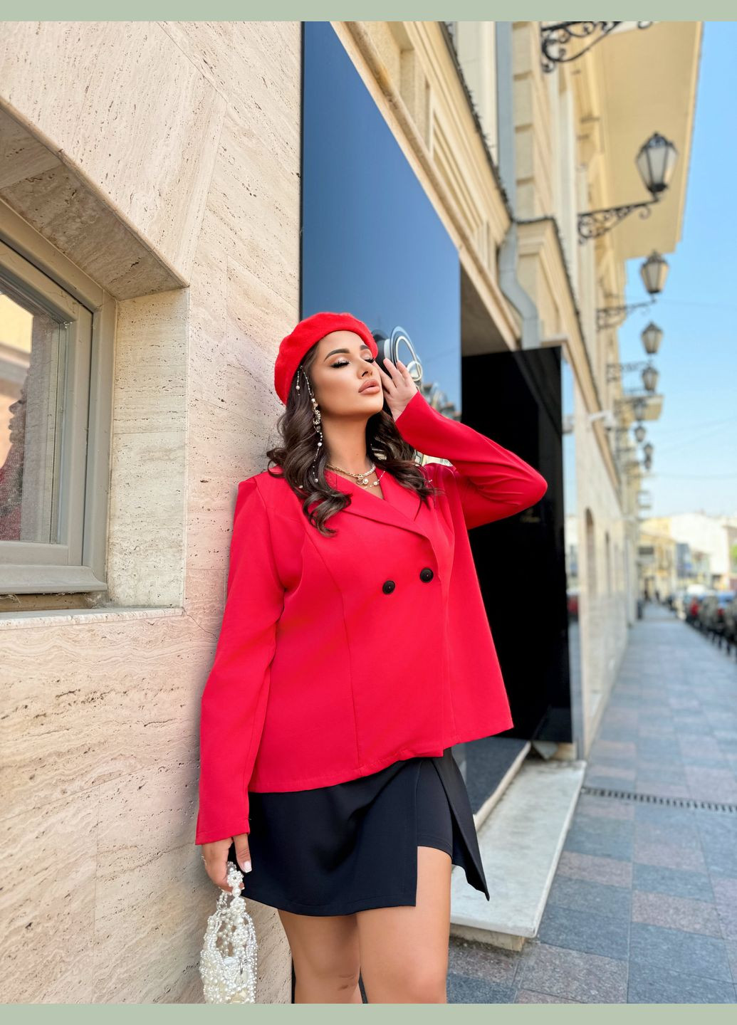 Красный женский пиджак с бахромой No Brand однотонный - всесезон