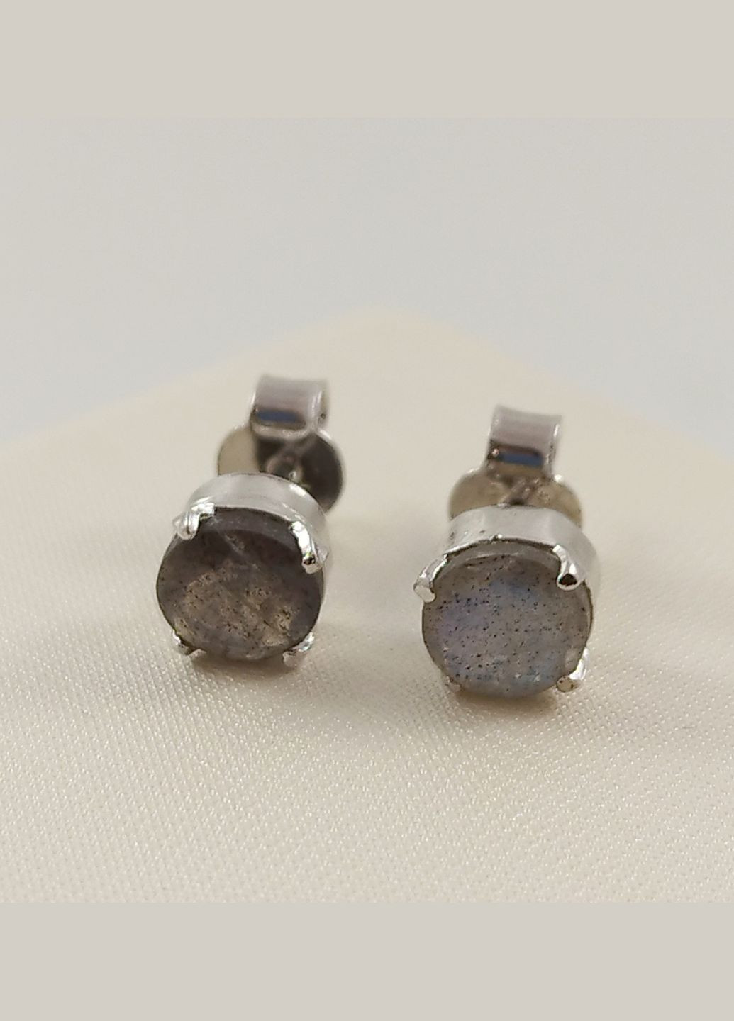 Серьги-пусеты серебряные с лабрадоритом Т27-лб Shatlen Сережки (339072274)