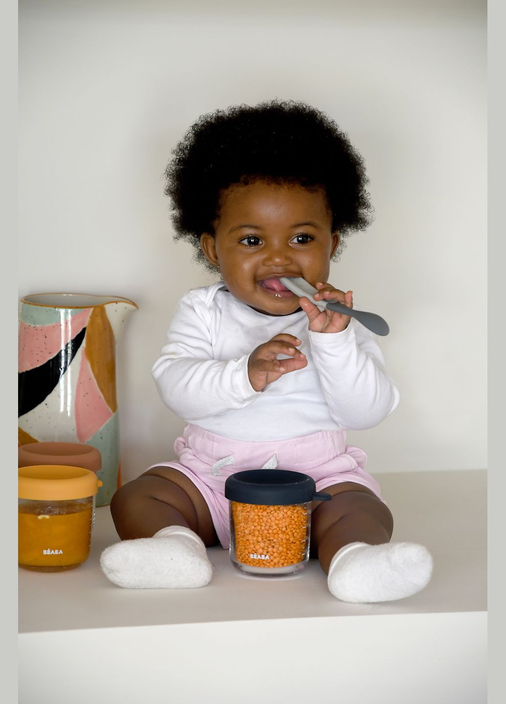 Набор силиконовых ложек зеленый/серый, 2 шт. () Beaba 913574 (328393593)