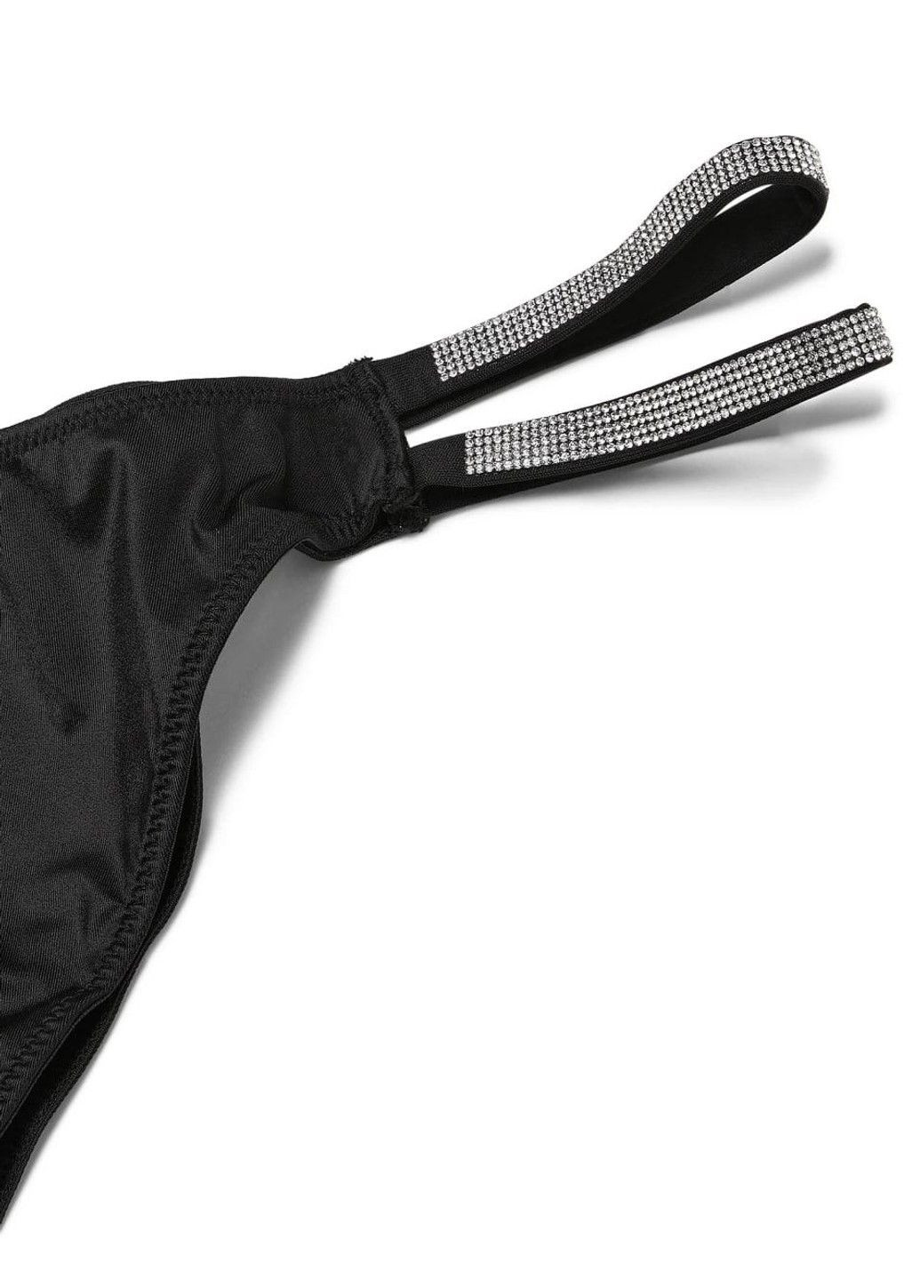 Бразиліана люксові зі стразами Double Shine Strap Smooth Brazilian Panty чорні Victoria's Secret (360656933)