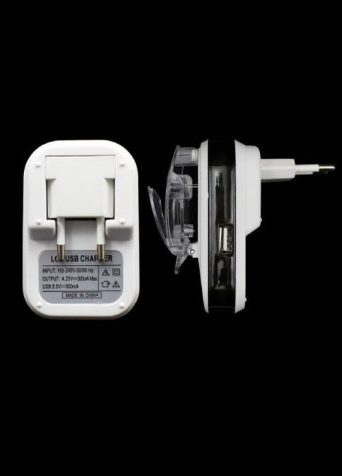 Зарядний пристрій заряджання адаптер LCD Жабка HY02 з USB та екраном No Brand (323486606)