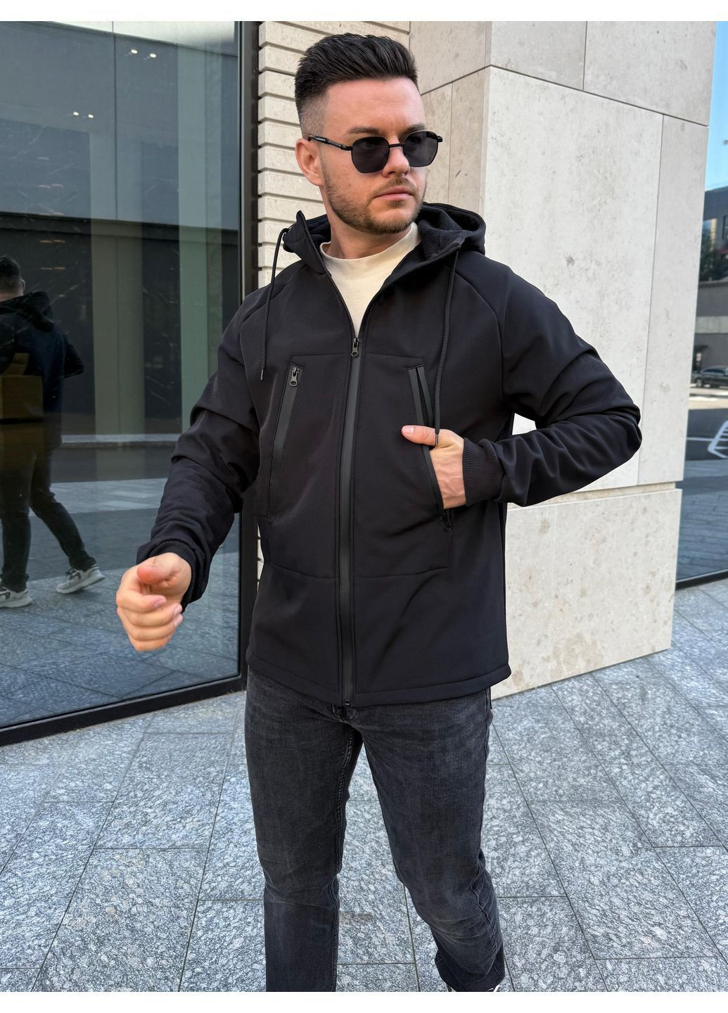 Чорна водовідштовхувальна куртка некст шел No Brand