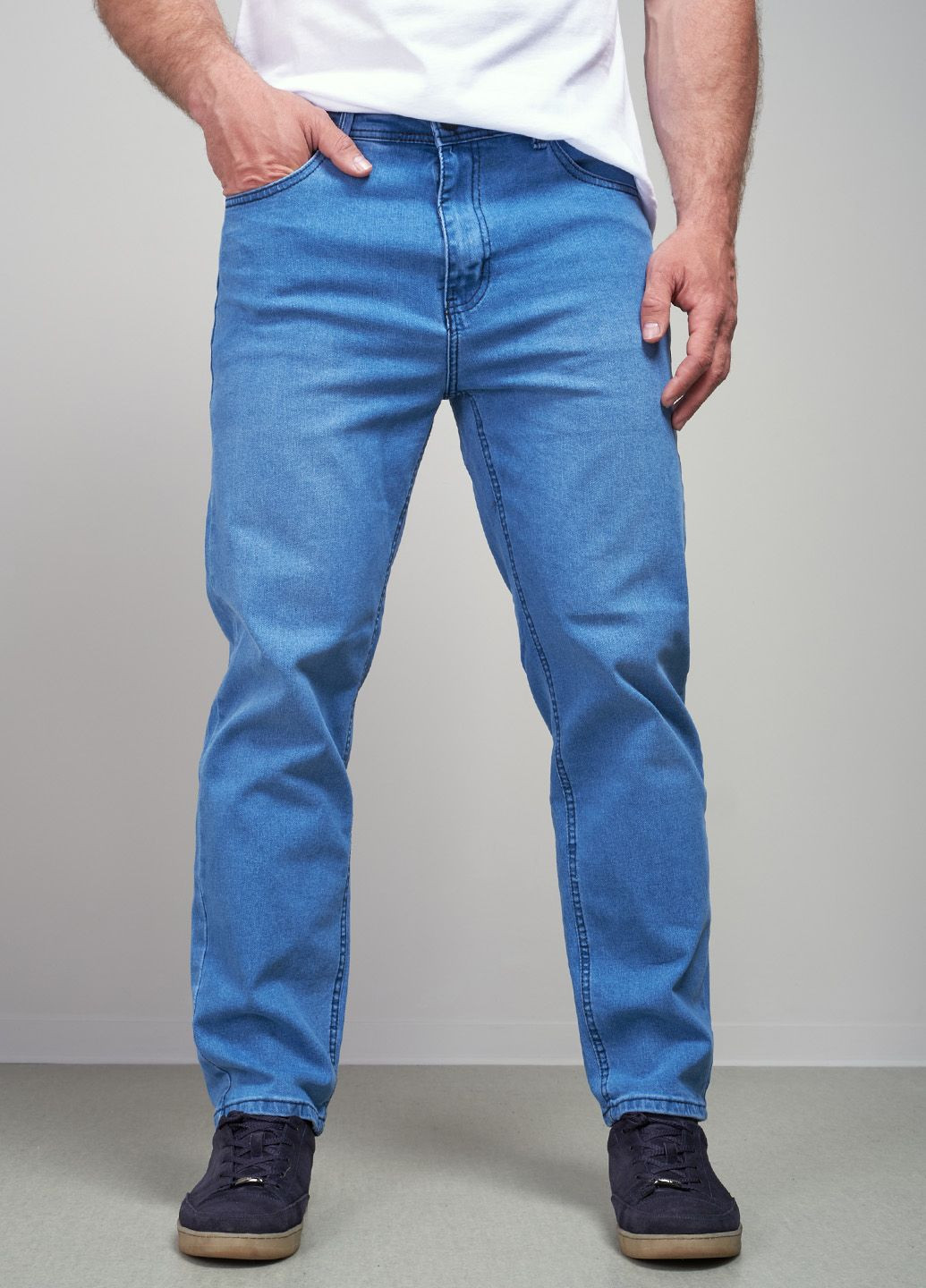 Синие демисезонные прямые джинсы мужские 341058 Power